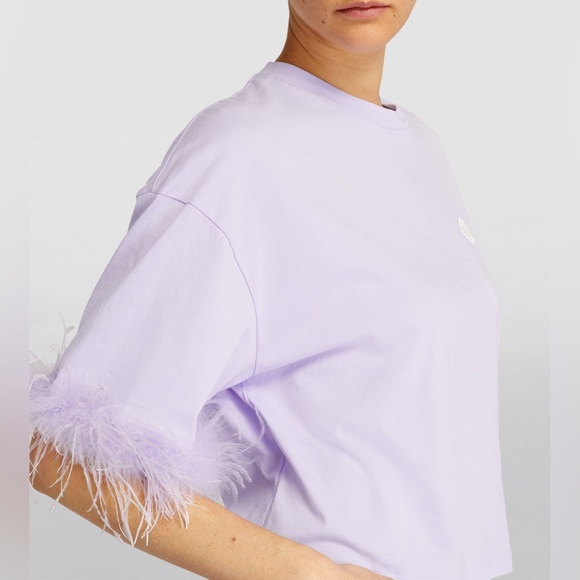 MAJE Plume Feather Trim Tee. Size 40 French/8US. NWT - Picture 5 of 11